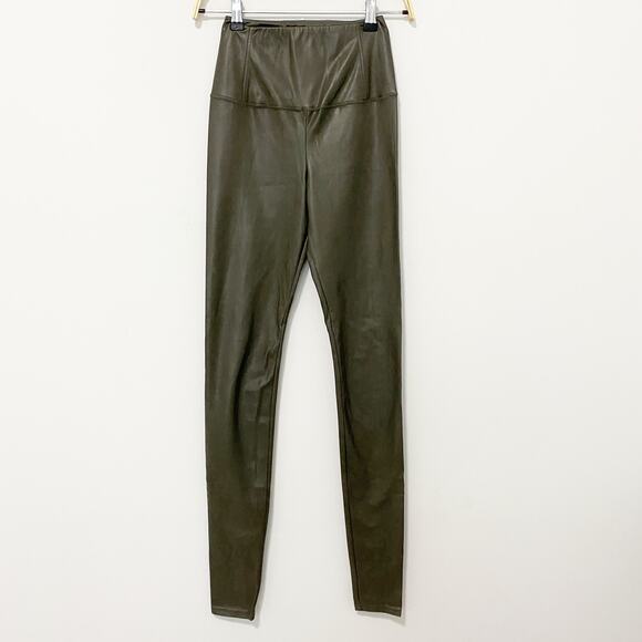 Aritzia Brown Vegan Leather Pants Size XS - Picture 1 of 6